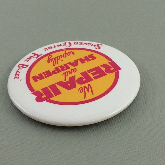 Vintage Shaver Centre Large Pin Back Button Badge Advertisement - Picture 3 of 12